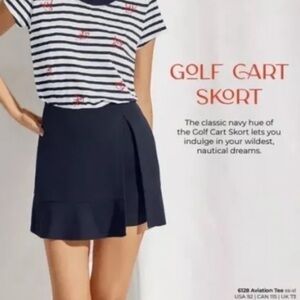 CAbi Navy Blue Golf Cart Skort - Pleated A-Line SZ 2 6195